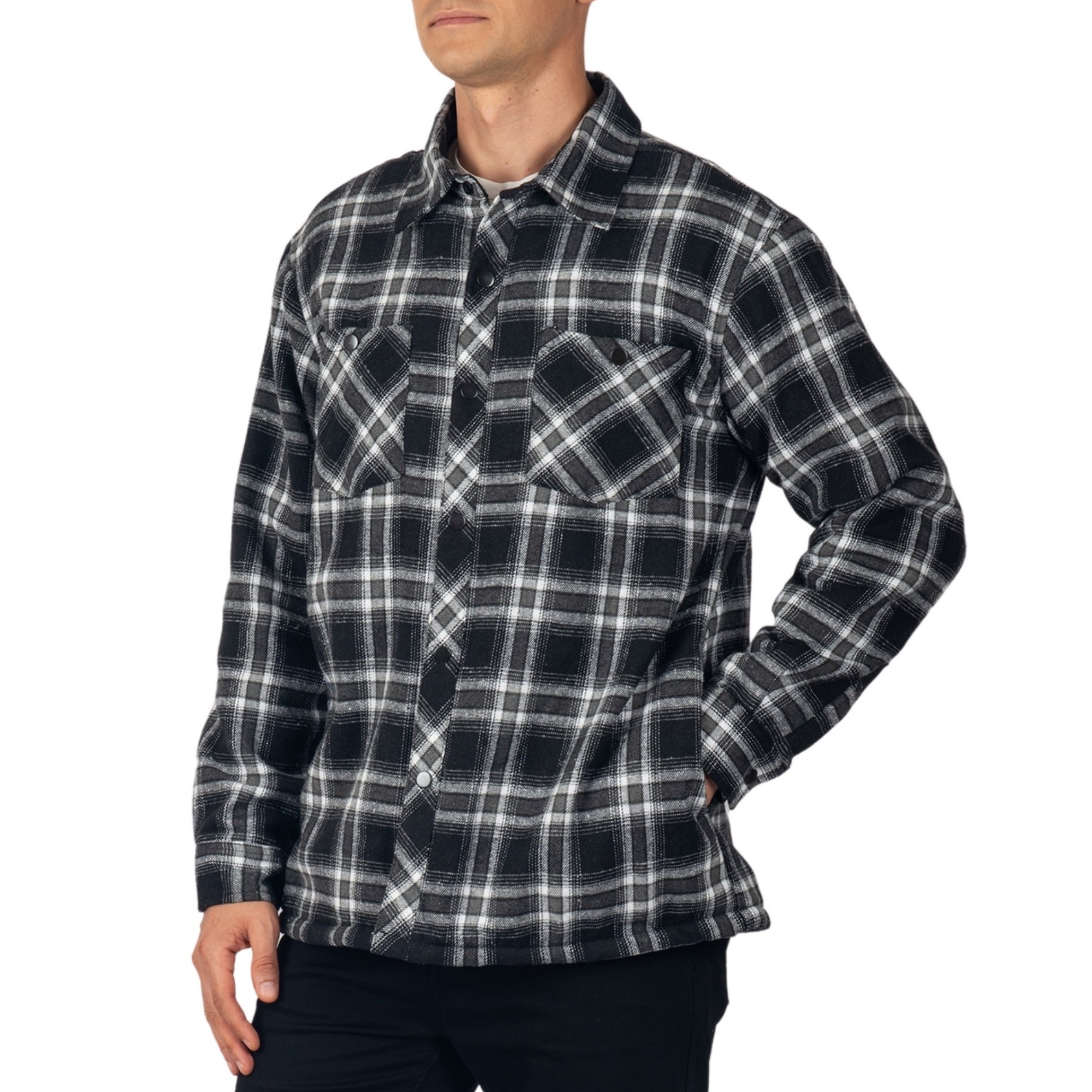 Alpine Swiss Mens Josh Fleece-Lined Flannel Jacket Heavyweight